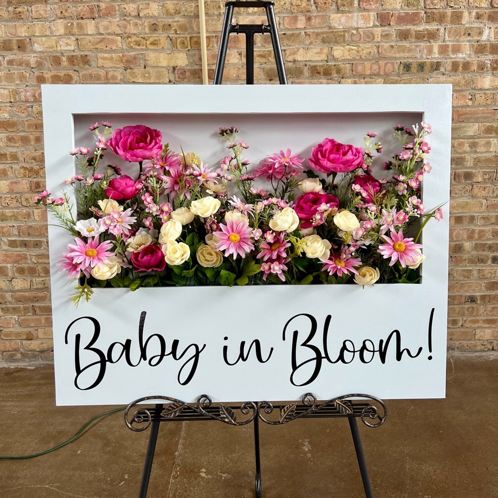 Flower Box Shower/Wedding Welcome Sign (Removable Letters)